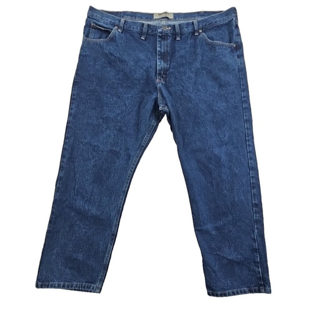 Wrangler Authentics Jeans Men's 46x30 Blue Denim Straight Leg Classic ZM200SD LN